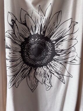 Sunflower Graphic Tee - Black on White